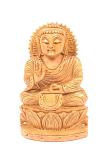 Hancrafed wood Buddha 8" Idol